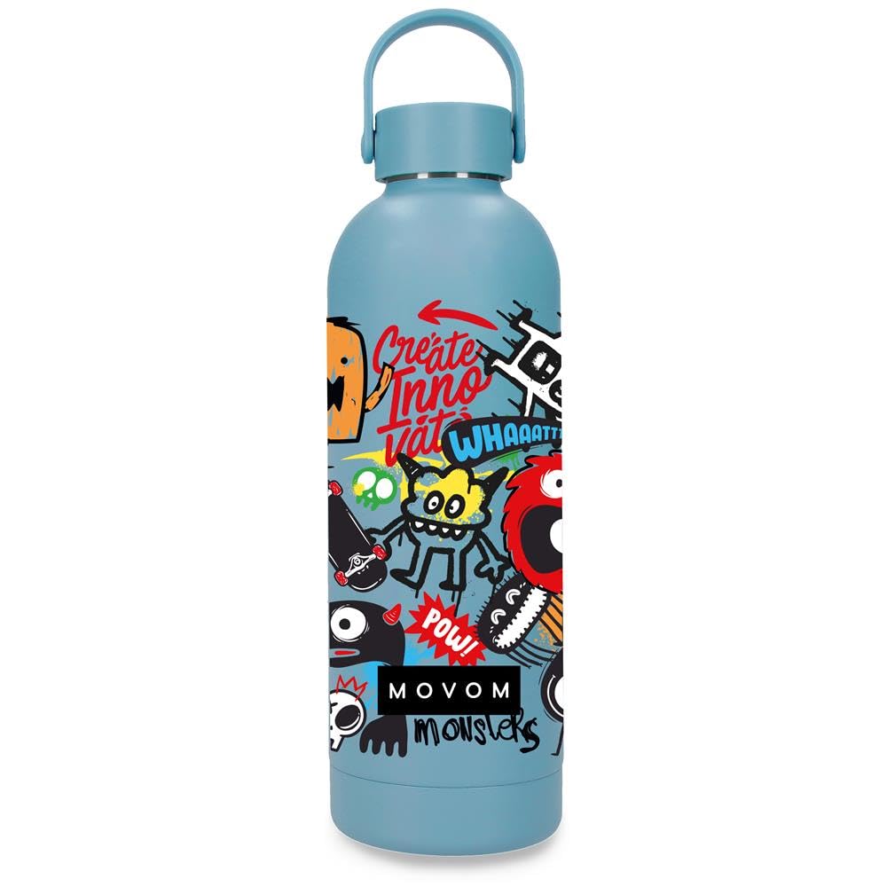 Movom Monsters Blue Stainless Steel Bottle 7.4x23.5x7.4 cm Stainless Steel
