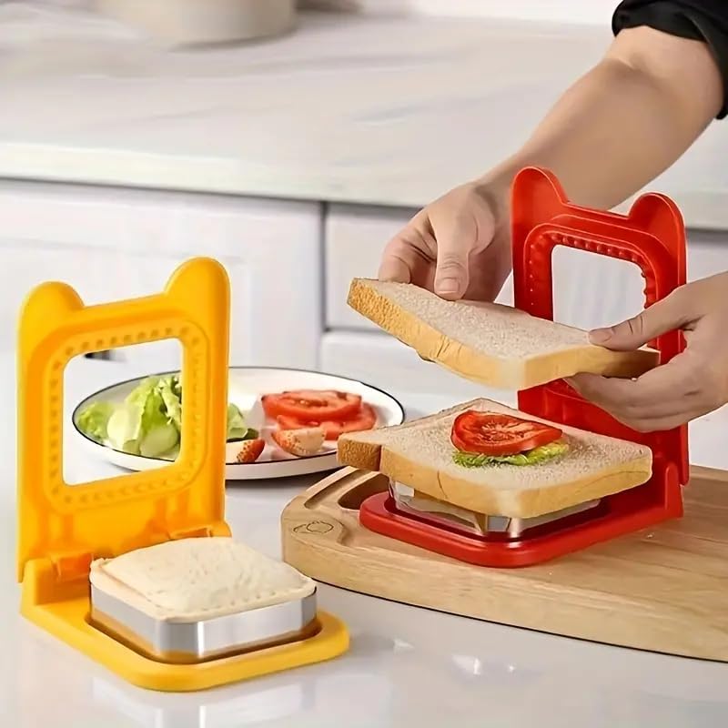 Claiez Sandwich Cutter and Sealer | Square Pocket Sandwiches Cutter Uncrustables Maker | Multicolor (B0D8FY1816) Amazon Price History, Amazon Price Tracker