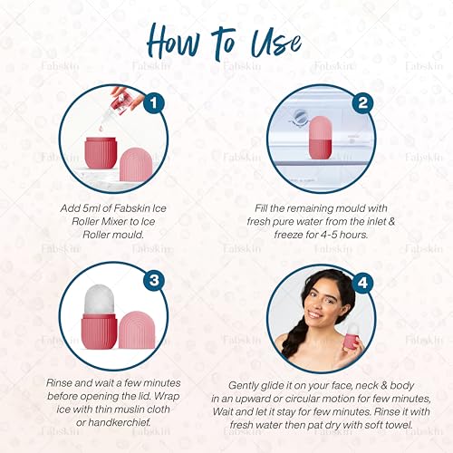 Image of Fabskin Ice Roller For Face, Neck and Body | Ice roller for Face Massager | Face Ice Rollers for Men & Women | Ice Cube Facial Roller Kit | For Skin Moisturizing & Soothing (Red)