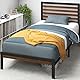 Zinus Kai Bett 100x200 cm - Höhe 23cm - Bambus und Metall Plattform Bettgestell mit Kopfteil und Stahl Lattenrost - Braun und Schwarz