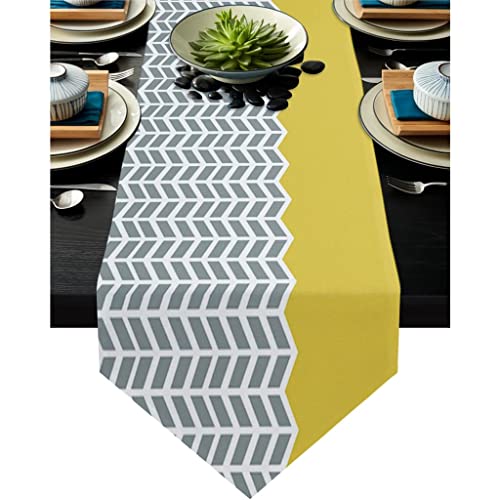 Chemin de table géométrique 33x304cm pour décoration de table à manger HGCHH