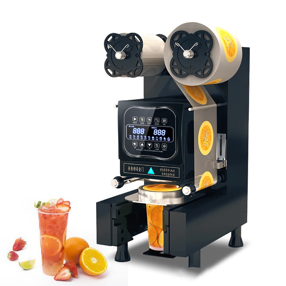 AYCDL Commercial Fully Automatic Cup Sealing Machine, 350W Electric Cup Sealing Machine Cup Sealer, Bubble Tea/Milk Tea/Juice/Drink Sealing Machine for 90/95mm Plastic& Paper C