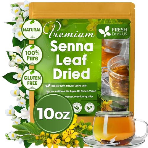 Image of FreshDrinkUS, Permium 10oz Senna Leaves, 100% Natural & Pure from Senna Leaves, Senna Leaf Tea, Senna Loose Leaf Herbal Tea, No Additives, No Caffeine, Vegan