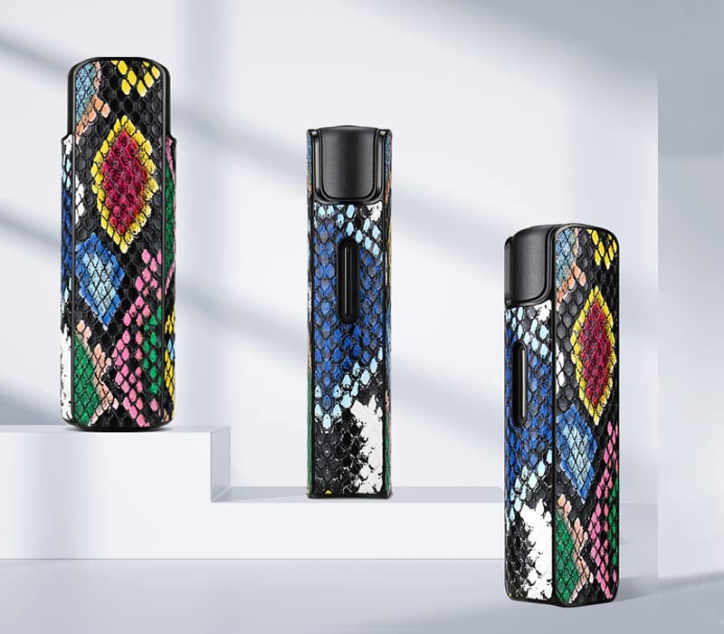 Aickosdusu Slangenpatroon Beschermhoes Tas Hoes Geldt voor de IQOS LIL Solid 2.0 Elektronische Sigaret, PC Lederen Cover Case Accessoires (MULTI-COLOR) - Afbeelding 3
