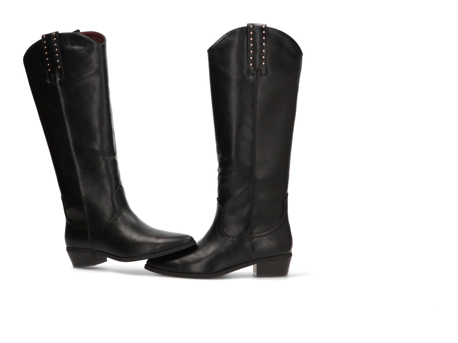 Etika Botines Camperos de Tacón Bajo para Mujer, Bota Estilo Cowboy con Tachuelas y Tacón Cubano de 4cm, Cierre con Cremallera, Modelo 110551