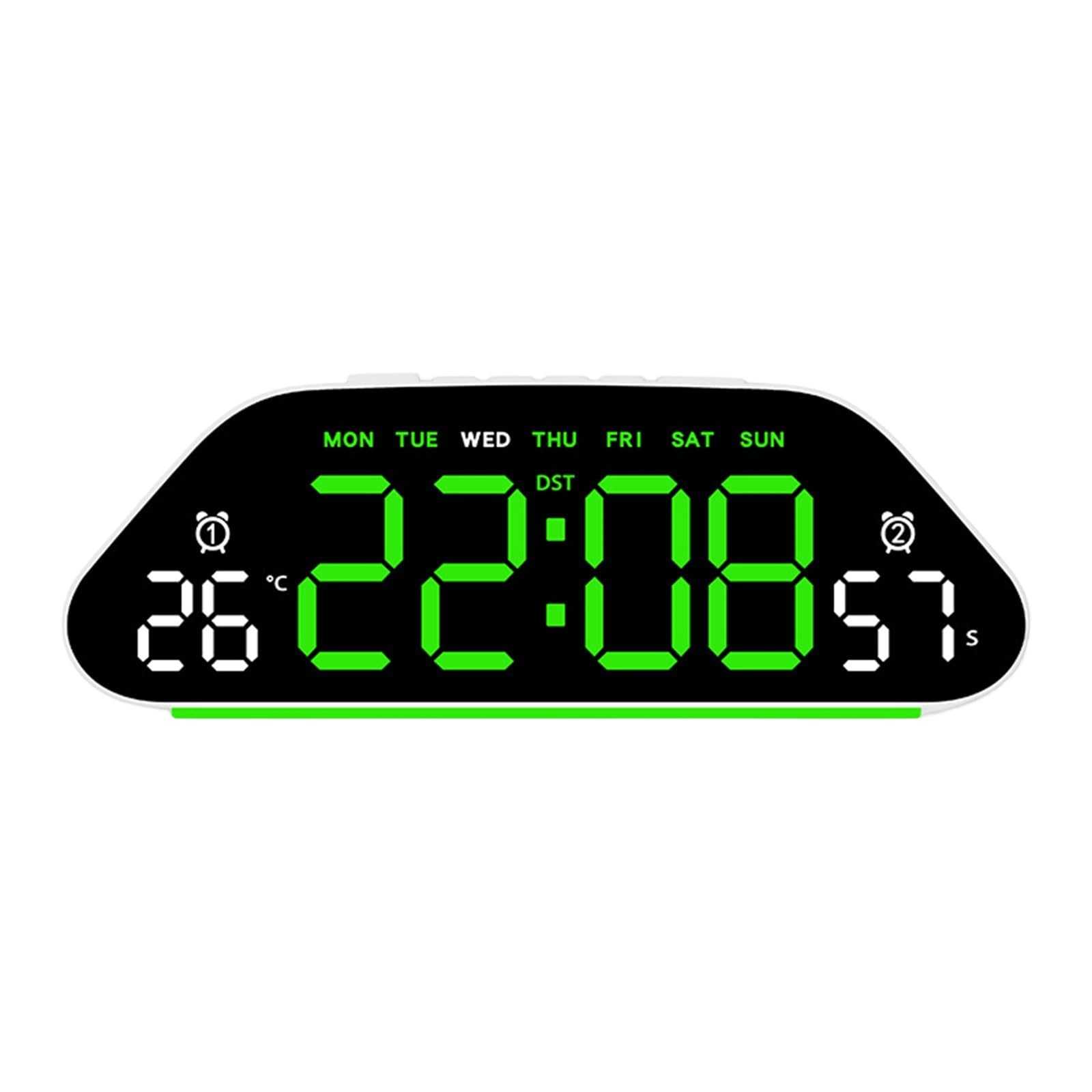 Xjdzineq LED Digital Alarm Clock Electric Desk Clock with Snooze Date Loud Day of Week Temperature for Living Room Bedroom Clocks for Bedroom