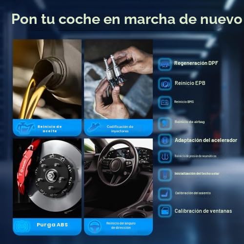 TopScan PRO Herramienta de diagnóstico de nivel medio, 13 funciones de reinicio, preparación I/M, codificación de inyectores, reinicio de presión de neumáticos, inicialización del techo corredizo