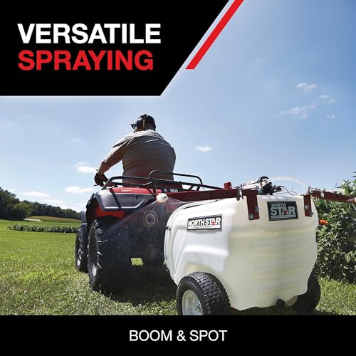 NorthStar Tow-Behind Trailer Boom Broadcast and Spot Sprayer - 31-Gallon Capacity, 2.2 GPM, 12 Volt DC