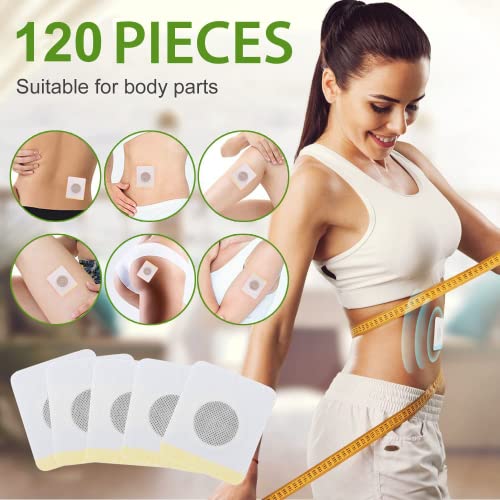 Abnehmpflaster, Abnehmen Schnell Fettverbrenner Slimming Patch, Fat Burning Slim & Weight Loss Sticker Anti Cellulite Patches für Bierbauch Bauchfett Eimer, 120 Stück