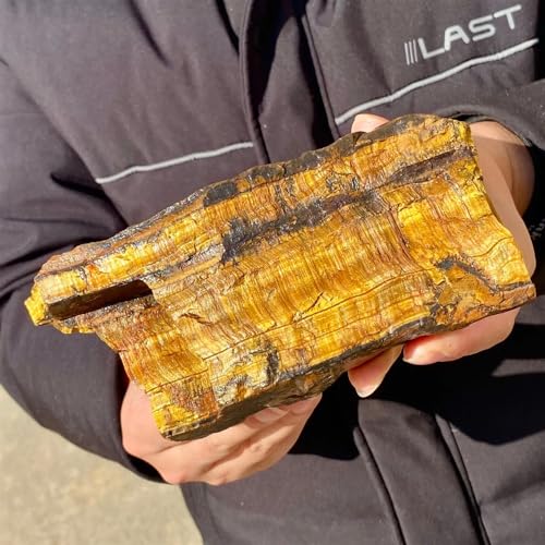 Cristal Œil de Tigre Jaune 500-600g : L'Idée Cadeau Idéale pour Amateurs de Déco Minérale - 6