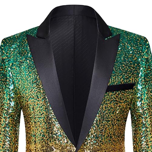 Mens Sparkly Sequin Prom Suit Slim Fit Wedding Party Banquet Blazers Shawl Lapel Collar Solid Tuxedo3