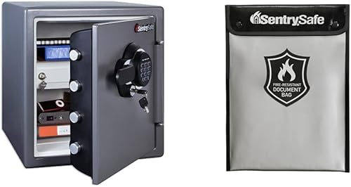 SentrySafe Resistente al fuego y al agua + bolsa de documentos SentrySafe resistente al fuego y al agua