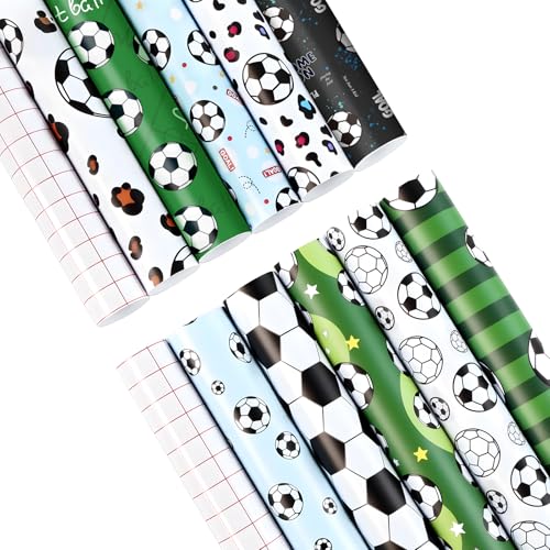 Image of HTVRONT 10 Pack 12 inchx10 inch Soccer Ball Patterned Permanent Vinyl | Waterproof Vinyl with 2 Transfer Tapes, for MLS Leagues Cup Game Days, Youth Team Water Bottles, Sports Mugs
