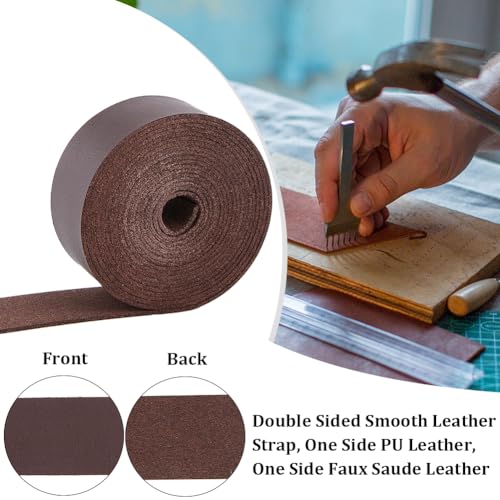GORGECRAFT 30mm Wide Flat Leather Cord 98 Inch Long Leather Strips 1.6mm Thick Lychee Grain Imitation Leather Strap Strings for DIY Crafts Pet Collars Belt Handles Making Workshop - Image 4