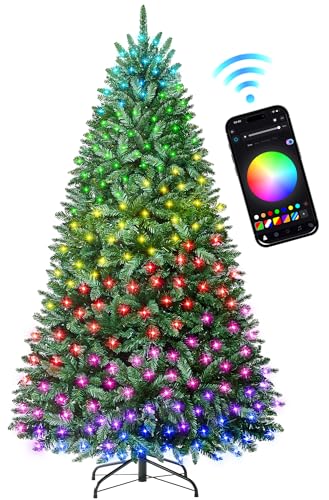 HOLLO STAR 6 ft Prelit Christmas Tree with 270 LED Lights, App Co...