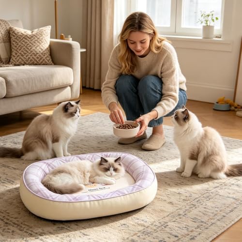 Cama para perro lavable con cojín acolchado y base impermeable antideslizante 4