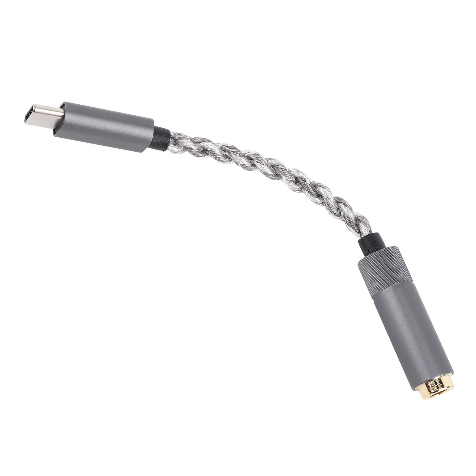 Jiawu Adattatore Jack per Cuffie da Tipo C a 4,4 Mm, Chip CX31993 384 KHz/32 Bit, Cavo a 392 Fili Argento Cooperato, Dongle HiFi USB C per //Mac, Impedenza 16-600 Ω,