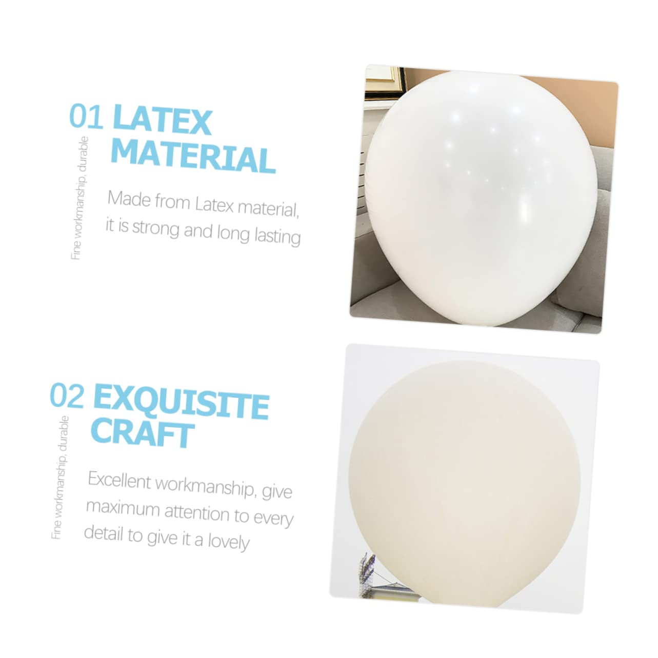 Ballons Géants Ronds en Latex Blanc 120 Pouces pour Décoration de Fête et Photo Prop, Adaptés Mariage et Cérémonie de Remise de Diplômes
