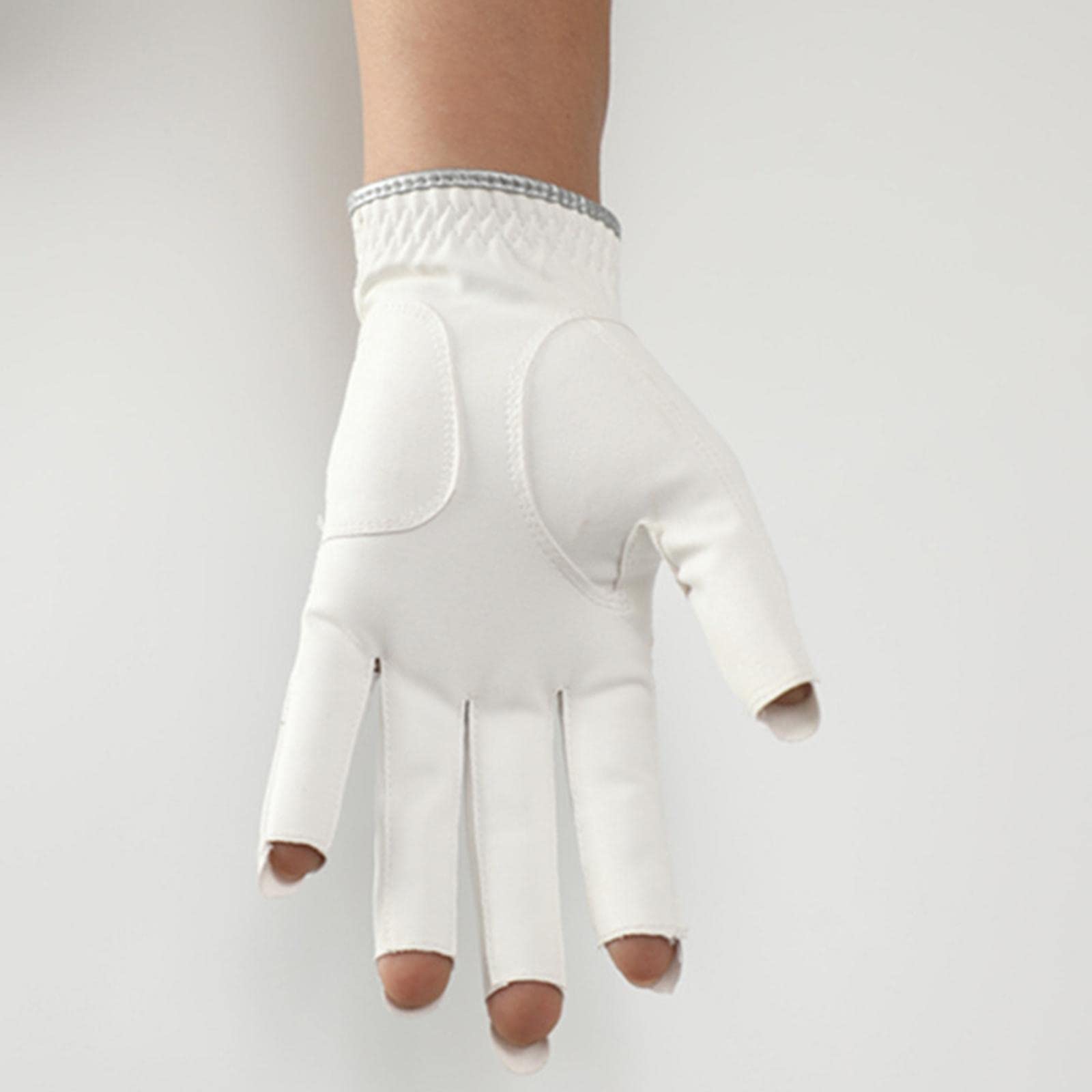 Golfhandschuh für Herren und Damen, linke Hand, Spieler, Mikrofaser, weich, bequem, 17 cm, Weiß