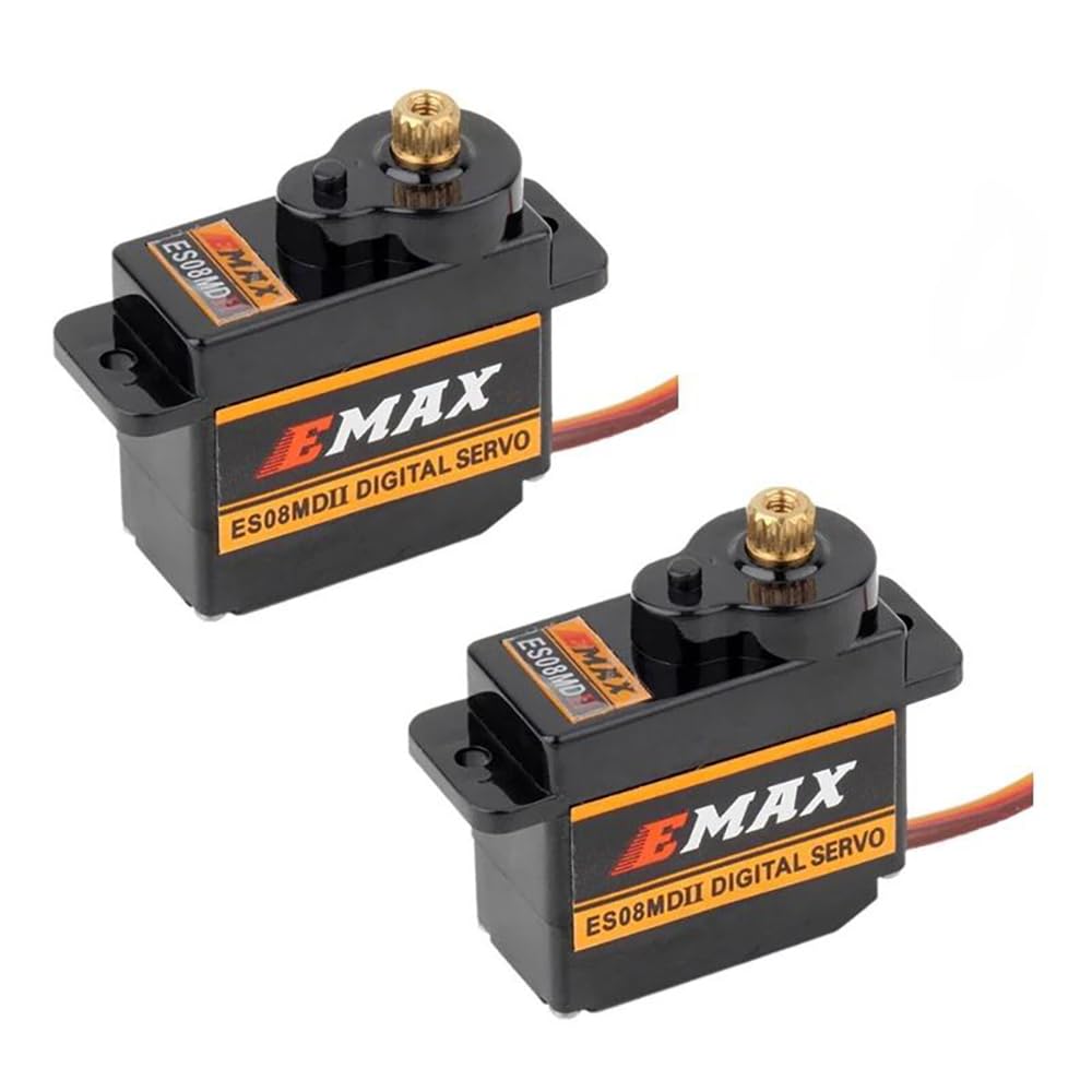 SPARKHOBBY ES08MDII Metal Digital Servo 12g Waterproof Servo with Gears Uesd for EMAX Servos for RC Car Helicopter Boat Airplane Accessories (2 PCS ES08MDII)
