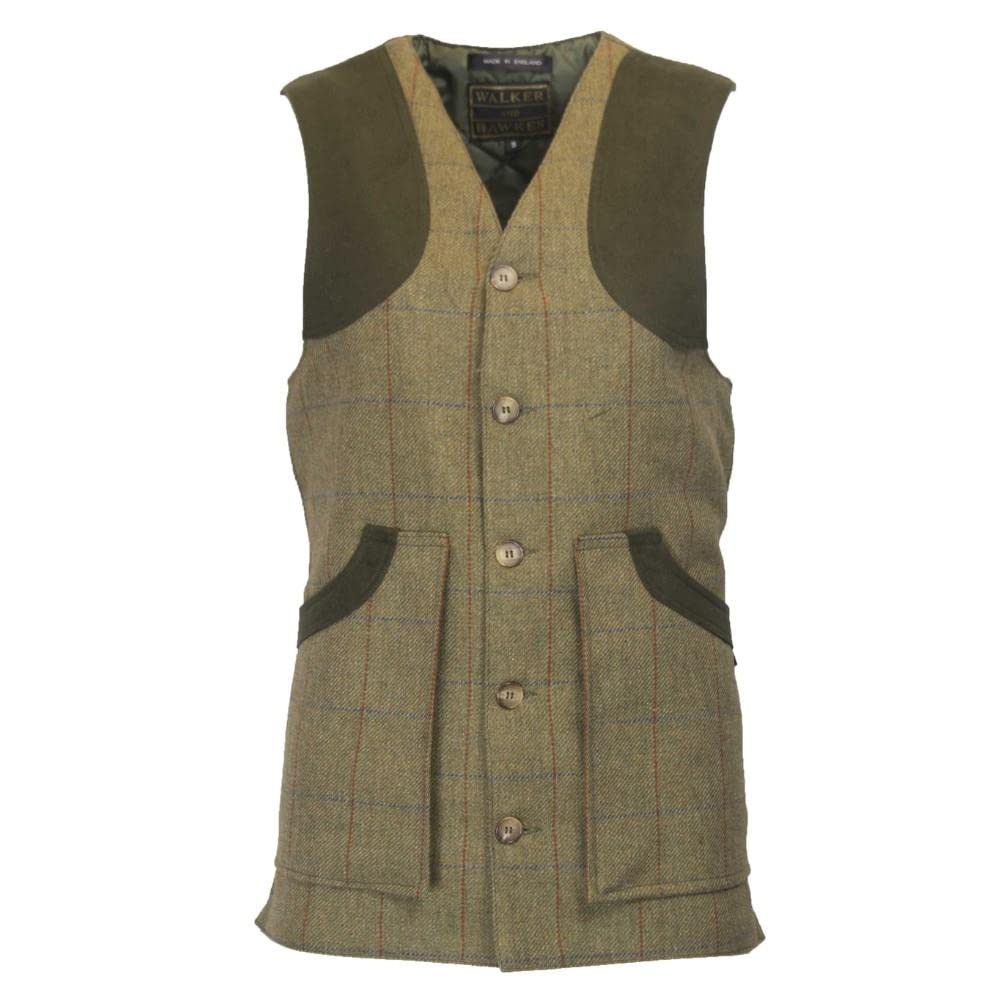 Walker And Hawkes Men's Forest Green - Derby Tweed Winston Waistcoat - Small