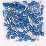 Lingling 100pcs / Packung E0508 ​​E7508 E1008 E1508 E2508 E4009 Insulated Ferrule Terminal Block-Schnur-Draht-Anschluss Elektrische Crimp Terminator, Blau (Size : E1008)