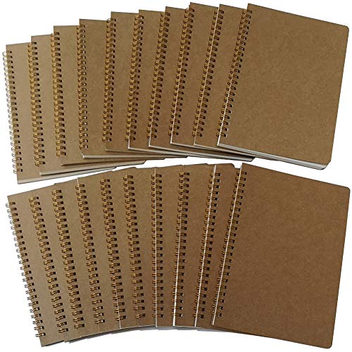 Cahier à spirales A5 YUREE ligné avec couverture souple marron pour la prise de notes