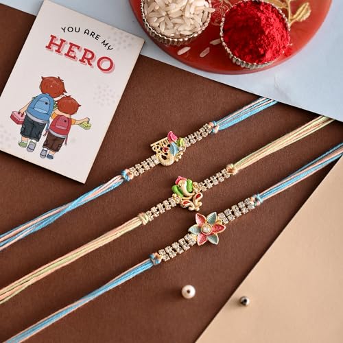 Ascension Set of 3 Rakhi for Unisex Adult Rakhis for Brother Raksha Bandhan Gifts Rakhi with You are My Hero Fridge Magnet & Roli Tilak (B0D76LG441) Amazon Price History, Amazon Price Tracker