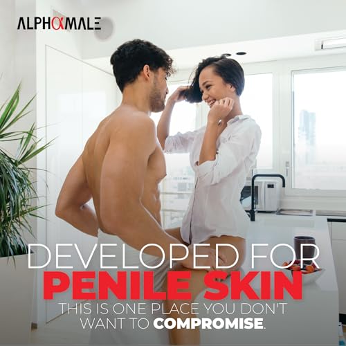 Image of AlphaMale Premium Penile Health Creme Daily Moisturizer for Sensitive Skin - Aloe, Coconut oil, CoQ10 and Allantoin for Dry, Sensitive Skin - Fragrance-Free Cream - Made in USA - 4oz