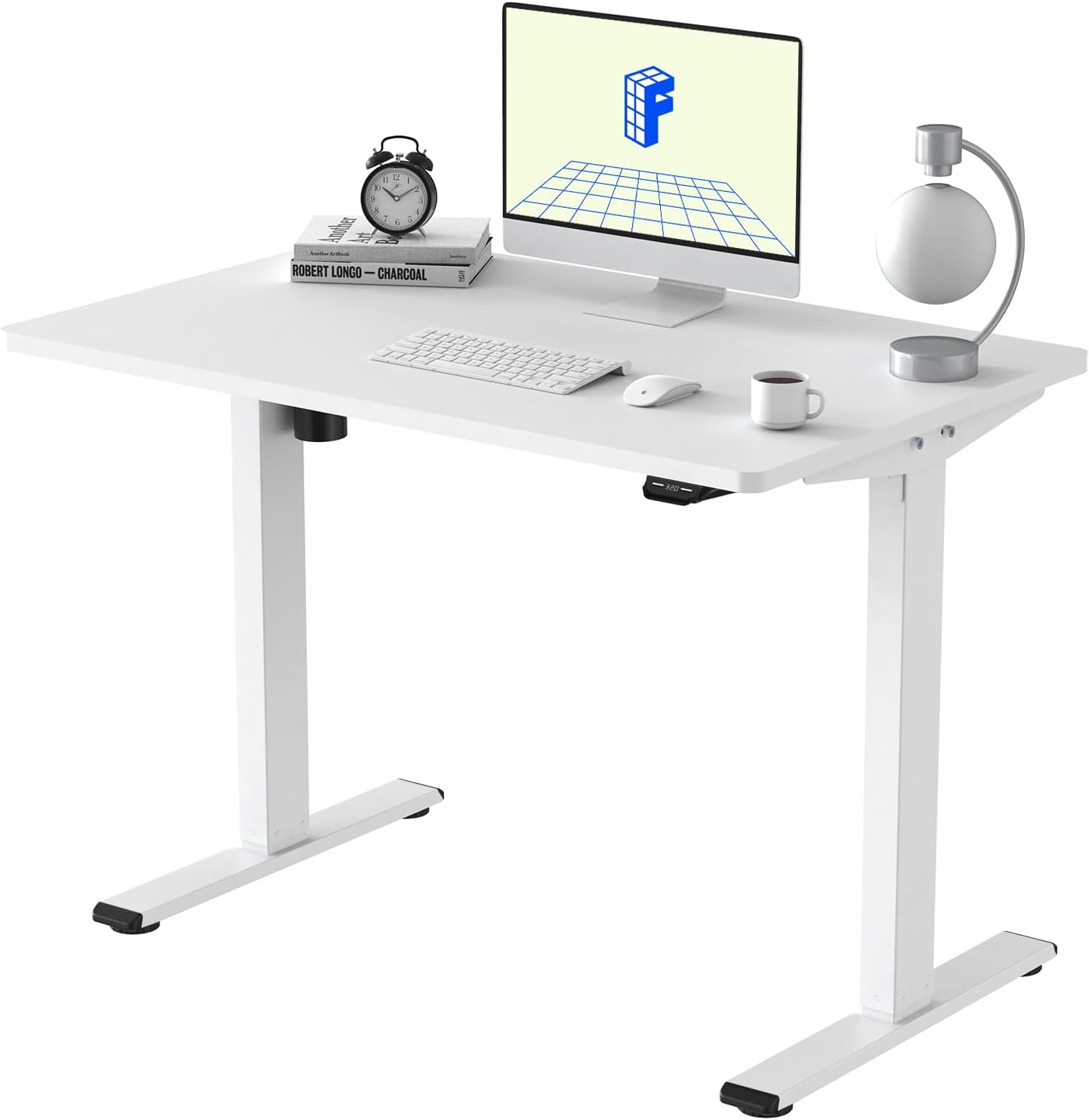 FLEXISPOT E1 Electric Standing Desk Whole Piece 48 x 24 Inch Desktop Adjustable Height Desk Home