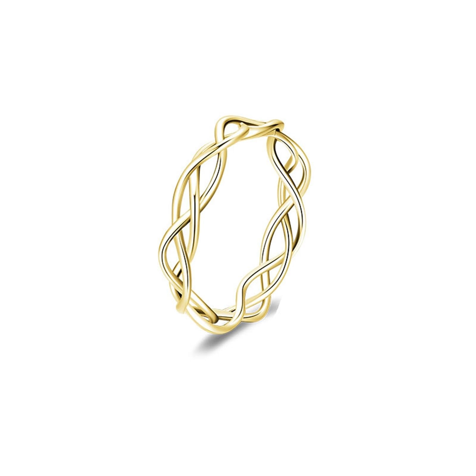 Wycian Anillo de compromiso liso de plata de ley 925 para mujer, con líneas irregulares