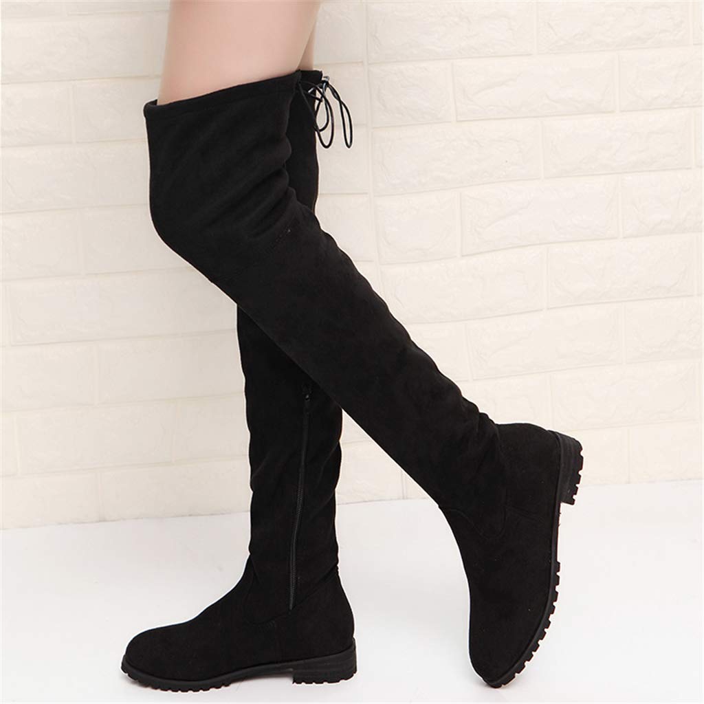 UMore Botas Equitacion Mujer Ante Sintética Elegantes Casual Botas Altas de Rodilla Botas de Mujer Otoño Invierno Botas Altas Mujer