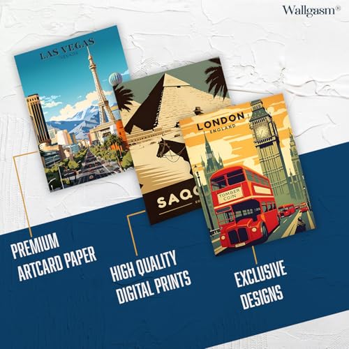 Image of Wallgasm Travel Wall Collage Kit - Pack of 30, 10x15cm Posters - Aesthetic Room Decor Item | Posters for Bedroom, Livingroom Decor | Office Decor Item Mini Poster Set