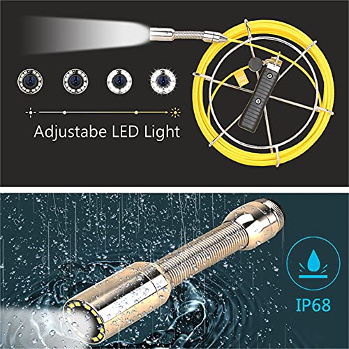 Ennio Pipe Inspection Video Camera, 20M/30M Ip68 Waterproof Meter Counter Drain Pipe Sewer Inspection Camera System 9" Lcd Dvr 1000Tvl Camera With 6W Led Lights 8Gb Sd Card #TOP3