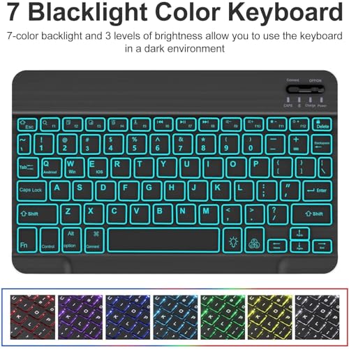Image of ProElite Keyboard case Cover for Samsung Galaxy Tab A11 Plus 11 inch 2025, Magnetic Detachable Wireless Bluetooth Keyboard Case with S Pen Holder Built-in 7-Colors Backlit, Lavender