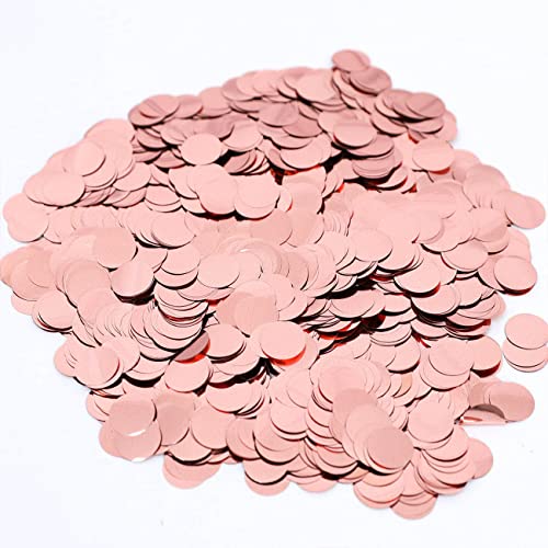 Image of Rose Gold Metallic Foil Confetti(0.59 inch) Round Dots Glitter Table Confetti for Party Wedding Decorations,2.11 OZ per pack