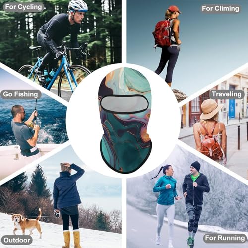 Balaclava para hombre, máscara para esquí y ciclismo, con diseño de mármol colorido, cubreboca y cuello para invierno miniatura 6