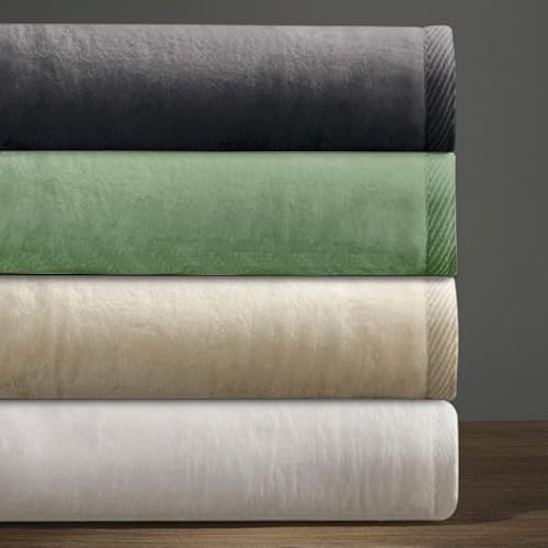 L' COZEE Downtown Company Granny Blanket - 100% Natural Egyptian Cotton Cover, Imported from Portugal - Throw for Airbnb Bed, Sofa, or Couch – Green Color (Throw) -Super Holiday Special Price -