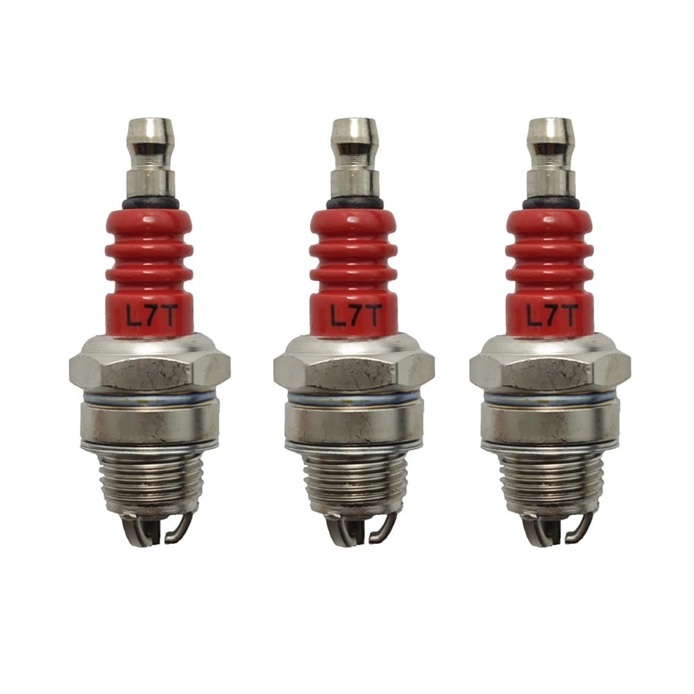 Lot de 3 Bougies d'allumage à Trois côtés for tronçonneuse L7T, débroussailleuse 2500, 3800, 4500, 5200, Accessoires d'électrode 2 Temps Partie