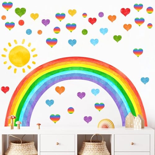 Vinilo decorativo arcoíris grande para pared 36x16 pulg miniatura 6