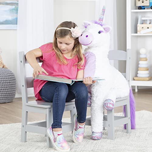 Melissa & Doug Wooden Chairs, Set of 2 - Gray Furniture for Playroom - Kids Wooden Chairs, Children's Wooden Playroom Furniture - image 5