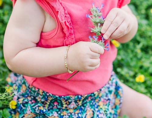 Cherished Moments Children's 14K Gold-plated and Sterling Silver Bracelet with Cultured Pearls, Liquid Gold and Silver Accents for Babies, Toddlers, and Little Girls2