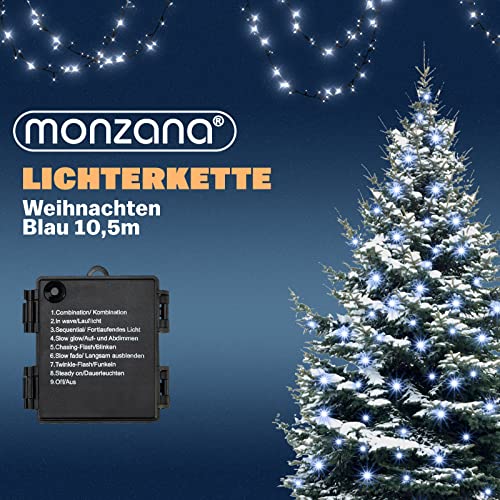 Monzana LED Lichterkette Outdoor 160 LEDs Blau Batterie Timer – Ansicht 4