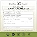 Herbal Roots Organic Saw Palmetto Capsules | 1,000mg per Serving | 60 Organic Vegan Capsules