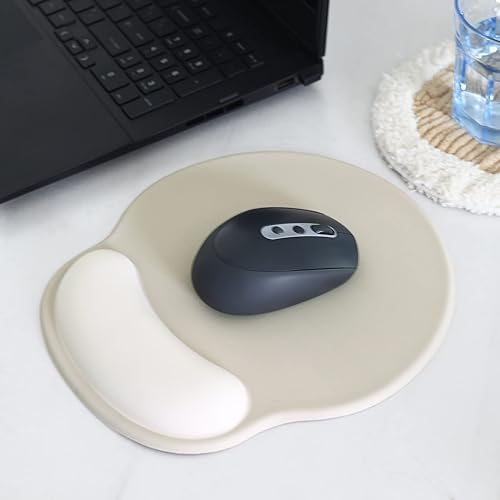 Miniatura 5 de Alfombrilla ergonómica para mouse con diseño de color sólido, soporte de muñeca, parte inferior de gel antideslizante de alta viscosidad para