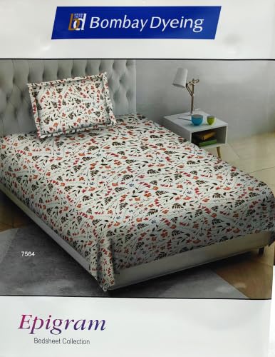 Image of Bombay Dyeing Epigram Printed Single Bed 100% Cotton Bedsheet Collection - (224X150) (G. Blue)
