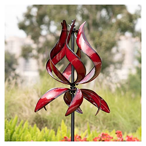 Cyan Oasis Yard Garden Wind Spinners - Large Outdoor Metal Wind Spinners with Stake, Yard Art Lawn Garden Decor (19