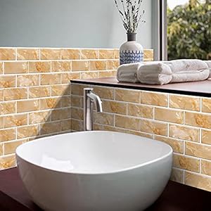 Vinilos Pared Cocina Estilo Retro Marrón Claro Vinilo Adhesivo Cenefas Adhesivas Baño Cocina Azulejos Decorativos…