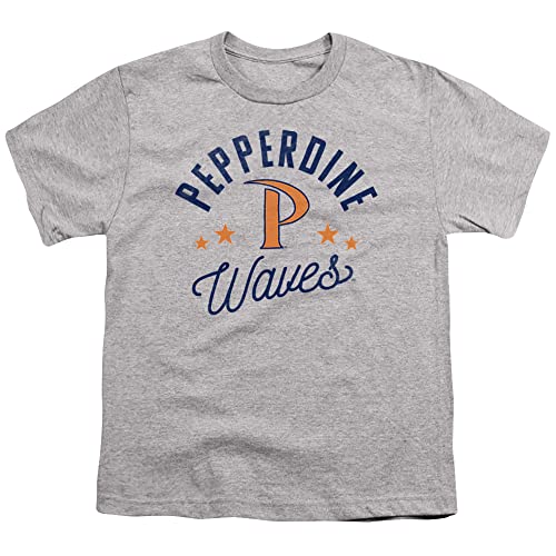 Pepperdine University Official Waves Unisex Youth T Shirt,Athletic Heather, Medium