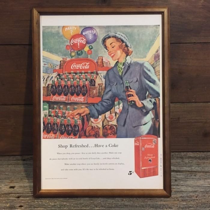Coca-Cola レトロ広告 フレーム付き